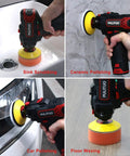 Cordless 3 Inch Car Buffer Polisher Kit with 12V 2000mAh Battery used for sink scrubbing, ceramic polishing, car polishing, floor waxing.