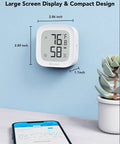 WiFi Thermometer Hygrometer with E Ink Display Real Time Indoor Temperature and Humidity Sensor App Alerts No Fuss Setup