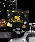 Black Birthday Gift Bag For Men With Foil Stamping And Tissue Paper, 12.5 Inch Medium Gift Bag With Greeting Card