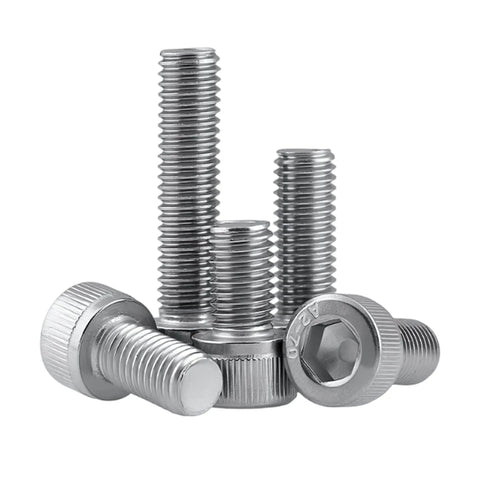 25 Pack 304 Stainless Steel Socket Head Cap Screws 4 40 Thread By 1 1/8 Inch Long Allen Drive Bolts clustered for hardware use.