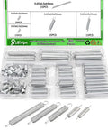 80 Piece Extension Spring Kit With Five Size Varieties Zinc Plated 0.025 Inch Wire Diameter 1/4 Inch OD in storage box