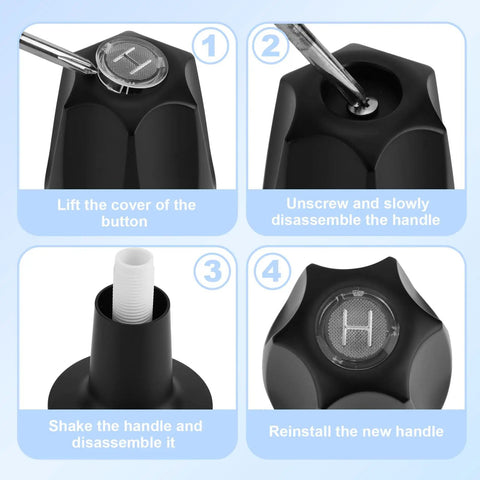 Step-by-step installation of Matte Black Shower Knobs Replacement Kit 2 Pack With Bases Connectors Screws For Bathtub Faucet Handle Remodel Includes 2 Knobs Bases And Hardware Compatible With Pfister Verve