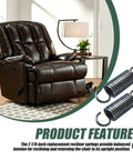 Sturdy Two Pack Recliner Tension Springs Precisely 2 7/8 Inches Long With 18 Tight Coil Windings For Hassle Free Furniture Fix And Slick Operation On Lane Sofas.