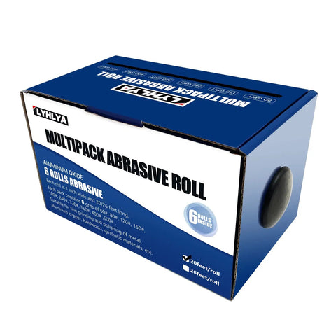 Assorted Sandpaper Rolls Kit 1 In X 19.7 Ft Emery Cloth Dispenser Pack Grits 80 150 240 320 400 600 For Woodworking