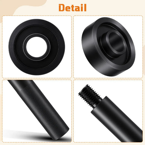 Detailed components of Gimbal Bearing Alignment Kit For Marine Engines showing pro-grade metal parts and tools.