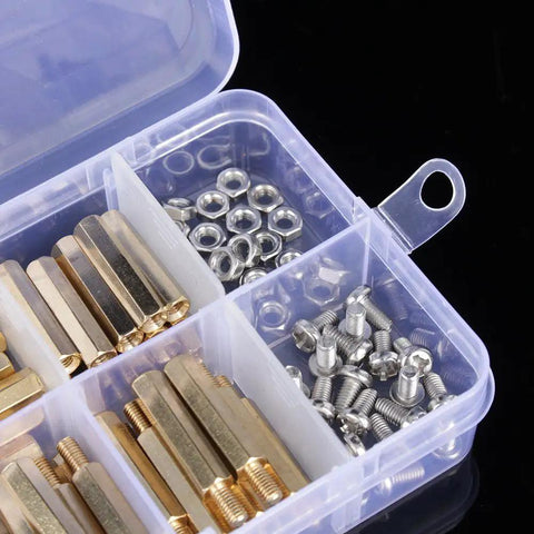 Pro Grade M3 Brass Standoff Spacer Kit With Hex Screws And Nuts For PCB And Motherboard Projects Durable Brass And Stainless Steel Fasteners 6Mm 10Mm 15Mm 20Mm Assortment For Electronics DIY, brass spacers and screws in organizer