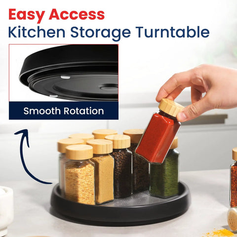 10 Inch Lazy Susan Turntable Set Of 4 Non Skid Cabinet Organizer For Kitchen Pantry And Bathroom Storage With Smooth Rotation