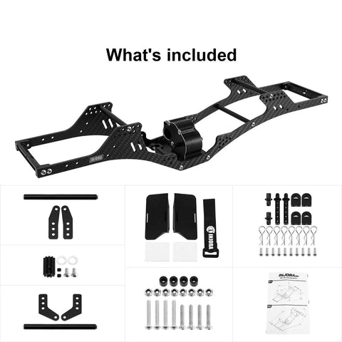 Low Center Gravity Carbon Fiber Chassis Kit With Center Transmission For 1 To 10 RC Crawlers Upgrade with included components