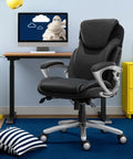 Ergonomic Office Chair With Dynamic Lumbar Support, All Day Comfort, Memory Foam Cushions, Height Adjustable, Bonded Leather, Black