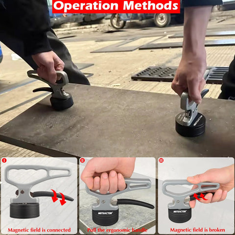MUTUACTOR grey magnetic pickup tool with release handle and retractable neodymium magnet for gripping iron blocks, 1 pc