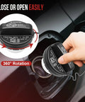 Toyota Gas Cap Fuel Cap Direct Replacement 77300 07030 Twist Lock Seal shown being installed on a vehicle fuel tank.