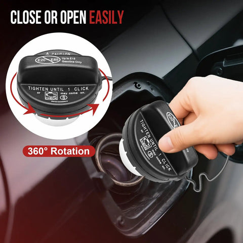 Toyota Gas Cap Fuel Cap Direct Replacement 77300 07030 Twist Lock Seal shown being installed on a vehicle fuel tank.