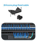 1U 19 Inch Rack Mount Cable Management System With Horizontal Duct Raceway And 24 Finger Channel Organizer installed with cables