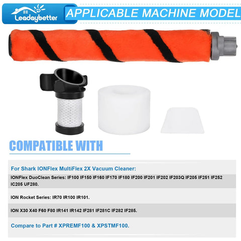 Duoclean Vacuum Filter Replacement For Shark Ion Flex Duo Clean Series And Rocket with filters and brush roll.
