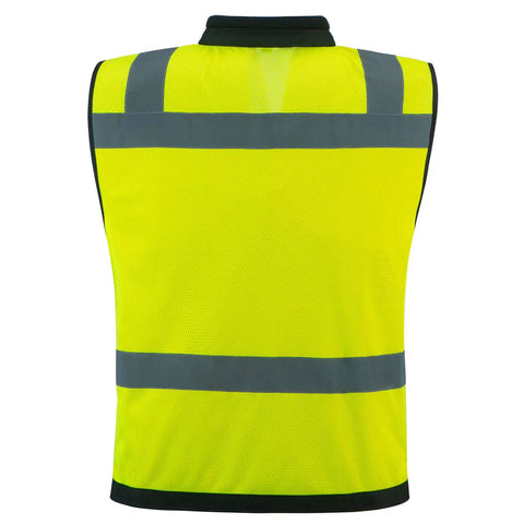 Heavy Duty High Visibility Safety Vest With Reflective Mesh And Multi Pockets For Surveyors Built Different For All Day Grind No Sweat Design In Bright Neon Yellow True Plus Size Fit