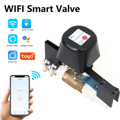 Smart Water Valve Controller 3rd Gen WiFi Shutoff for Home Automation Works With Alexa And Google Assistant No Hub Needed