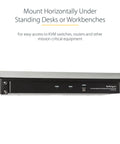 Rock Solid 1U Vertical Wall Mount Patch Panel Rack Bracket straight out the box mounted under a desk for easy access.