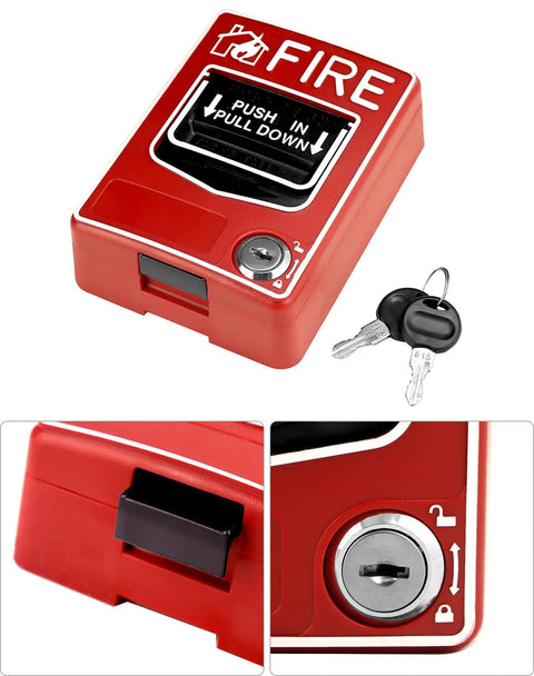 Wired Emergency Sound And Light Fire Alarm Station With 12 And 24V DC Power Strobe Siren Horn Dual Action Manual Call Point Panic Button