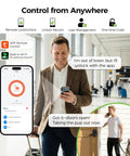 Secure Your Pad With This Beefed-Up Smart Lock And Keypad Handle Delivering Next-Level Keyless Entry Through Fingerprint Pin Code Wifi Alexa Google Voice Control Plus Fob Cards And Mechanical Keys For Zero-Stress Security And Total Peace Of Mind, man remotely unlocking a door using app on smartphone.