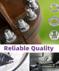 Grab-And-Go 90 Pcs Assortment Kit SAE 304 Stainless Steel 5/16-18 Hex Nuts, Flat Washers, And Split Lock Washers in use