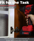 21V Max Brushless Cordless Hammer Drill Driver Kit With Two 2.0Ah Batteries being used to install a cabinet hinge
