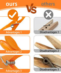 Image comparing Legit Heavy Duty Colorful Plastic Clothespins With Killer Non Slip Grip And Dang Strong Springs For No Sweat Laundry Hanging Towels And Craft Projects 48 Pack with standard wooden clothespins.