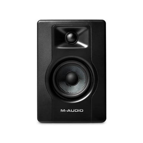 Front view of Pro Grade Wired Studio Monitors For PC With Three Point Five Inch Drivers Latency Free Audio Crystal Clear Sound