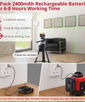 16 Line Green Laser Level With 4x360 Degree Coverage Self Leveling Remote Control Class 2 Less Than 1mW Power Output 98 Feet Range Ideal For Construction Indoor Renovation DIY Projects, tripod-mounted in a living room