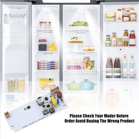 LED Main Light Driver Replacement For Refrigerators Compatible With WPW10515058 PS11755867 W10522611 shown in open fridge