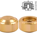 3 Pack Solid Aluminum Volume Control Knobs CNC Machined For Stereo Amps And Home Audio Rigs 30X16mm Gold rotary knobs with slick grip.