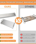 Comparison of our Adjustable Griddle Warming And Cooling Rack For 17 22 28 36 Inch Griddles Universal Stainless Steel with competitors.