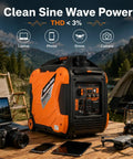Portable Inverter Generator 4500W Gas Powered Pure Sine Wave For Camping And RV, Lightweight Quiet, 3800W Rated on campsite table