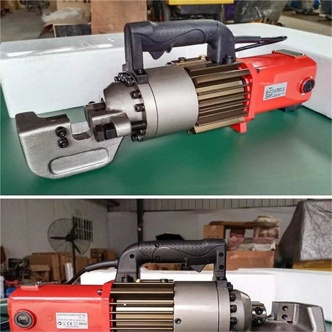 Portable Electric Hydraulic Rebar Cutter RC-20B fast cutting tool with corrosion-resistant design for steel bar processing.