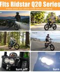 Off Road Ebike Headlight For 3 Pin Julet Systems IP68 Waterproof Front Lamp on Ridstar Q20 series e-bikes