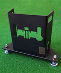 Rugged Metal Protective Case Box For Skytrak Golf Launch Monitor First Gen Matte Black With 13 Gauge Steel on grass