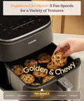 Six Quart Nine In One Air Fryer With Pfas Free Ceramic Basket and Fast Air Technology baking chocolate chip cookies