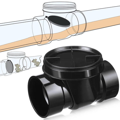 3 Inch Backwater Valve And Drain Backflow Preventer For Sewage And Rainwater ABS Black Heavy Duty Sewer Backflow Stopper illustration