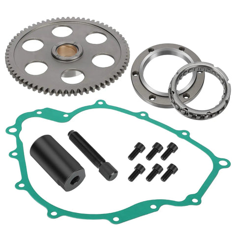 One Way Gear Starter Clutch Flywheel Puller Kit For Rhino 660 And Grizzly 660 ATVs Replacement With Gasket And Bearing