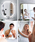 People using LED Vanity Light Strip for Mirror With 6000K Daylight White Glow, 6.56 Ft Dimmable Makeup Light in different settings