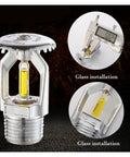 Ace Five Pack Fire Sprinkler Heads With Up And Down Spray Pattern For Hassle Free Ceiling Install DN15 79C Activation close-up image of a sprinkler head showcasing glass installation.