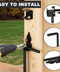 Installation of Two Pack 18 Inch Heavy Duty Cane Bolt Gate Drop Rod Stopper Hardware For Wood Metal Vinyl Fences and Doors