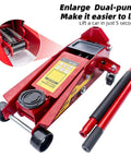 Beefy 3.5 Ton Safety Floor Jack With Auto Locking Stand In One 2 In 1 Hydraulic Jack For Cars SUVs Trucks And Garage Use