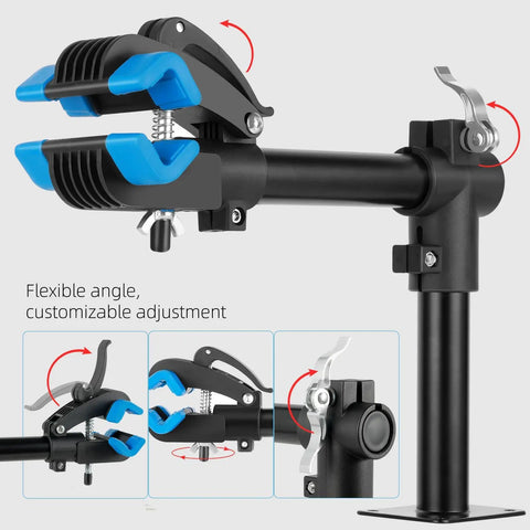 Wall Mounted Bike Repair Stand With Swivel Clamp, Easy Install, Bench Style Work Stand For Road And Mountain Bikes, Stable