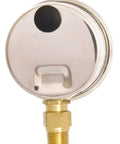 oil filled pressure gauge 1-1/2 inch with brass mount and stainless steel case designed for hydraulic and pneumatic systems