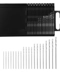 Small Precision Drill Bit Set With 20 Pcs HSS Shank Twist Bits for DIY projects shown in case with individual sizes 0.3 to 1.6 mm