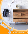 Crystal Cabinet Pulls Four Pack 4.5 Inch Overall Length With 3.75 Inch Hole Spacing installed on wooden dresser in modern room.
