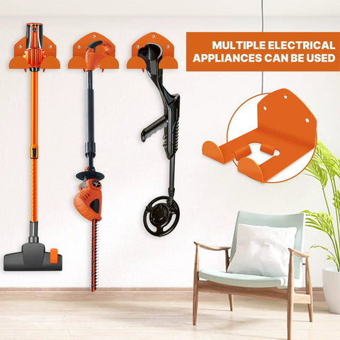 Must Have Heavy Duty Garage Wall Organizer Rack For Garden Tools And Power Gear Holds Grass Trimmer And Hedge Trimmer Sturdy Stainless Steel Waterproof And Rust Resistant 1 Pack - installed view with tools