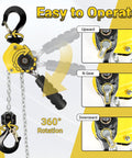 Half Ton Lever Chain Hoist Come Along With G80 Chain 10 Feet Lift Portable Manual Hoist 1100 Lbs Capacity Easy To Operate
