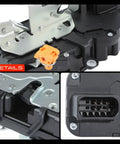 Door Latch Lock Actuator Front Left Driver Side For Cadillac Escalade Tahoe Suburban Avalanche Silverado 1500 2500 HD 2007 2008 2009 Power Door Lock Replacement Easy Install close-up of connector and mounting brackets