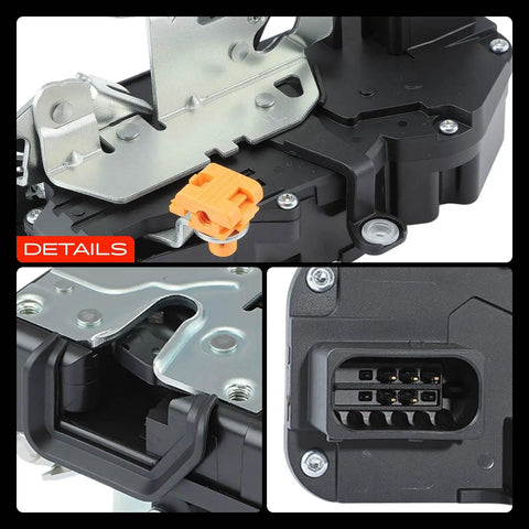 Door Latch Lock Actuator Front Left Driver Side For Cadillac Escalade Tahoe Suburban Avalanche Silverado 1500 2500 HD 2007 2008 2009 Power Door Lock Replacement Easy Install close-up of connector and mounting brackets